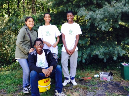 Green Team members Natalie, Paul, Fabio and Alagie.